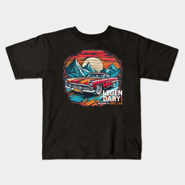 American classic car Kids T-Shirt by Tjhtt Autoarts